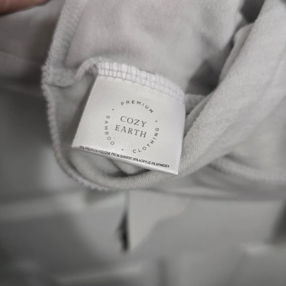 Cozy Earth Men's Bamboo Hoodie Light Grey Pullover Sweatshirt‎ Size 3XL